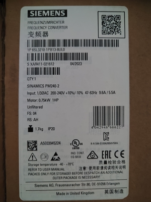 0.75 kW Εξαγωγική συχνότητα 6SL3210-1PB13-8UL0 Μετατροπέας συχνότητας για προσαρμοσμένες ανάγκες