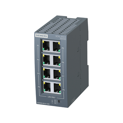 6GK5008-0BA10-1AB2 Siemens SCALANCE XB008 Μη διαχειριζόμενος βιομηχανικός διακόπτης Ethernet 100%