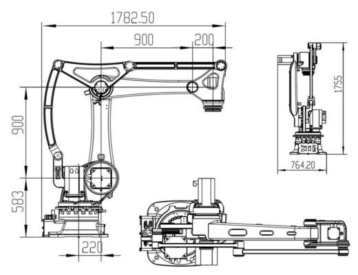 GBS50-K2220 50kg Ρομπότ παλετισμού στοιβάζοντας και 4άξονες κάθετες λύσεις πολλαπλών αρθρώσεων