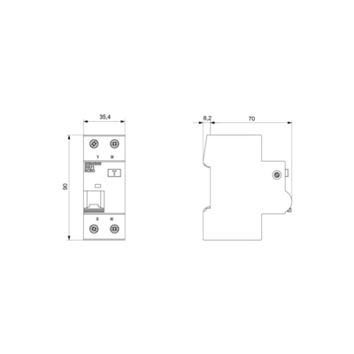 Siemens 5SU1353-1KK16 FI/LS AC 30MA 1 N-P C16 4.5KA Επόμενο ρεύμα διακόπτης MCB συνδυασμός