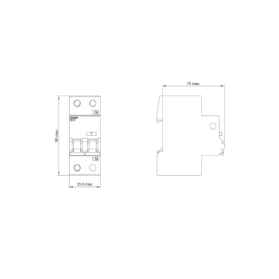 Η Siemens Low-voltage Power Distribution LS/DI Switch 5SU9356-1KK16 RCBO AC 30MA 1 N C16 6KA