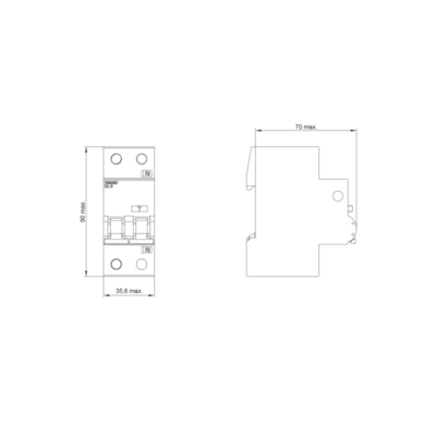 RCBO 6 kA 1P N Τύπος AC 30 mA C-Char σε 32 A Un AC 230 V Για τη Siemens 5SU9356 1KK32