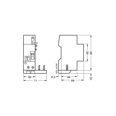 5SM2322-6 RCBO 6 kA 1P N Τύπος AC 30 mA C-Char σε 32 A Un AC 230 V Για τη Siemens 5SM2322