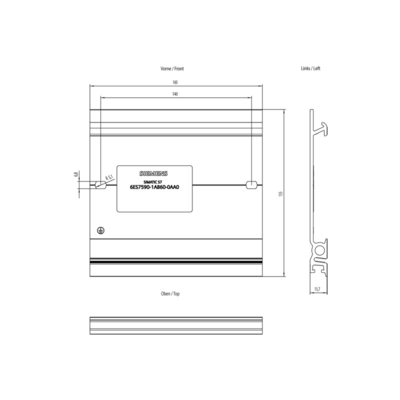 Αρχικό πακέτο SIMATIC S7-1500 Σιδηροτροχιά στερέωσης 160 mm για σύστημα PLC 6ES7590-1AB60-0AA0