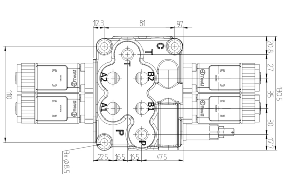 MB-3/2S-3160 /18ES3/28ES3/G-3/M3-12VDC Υδραυλική επιλογή βαλβίδας κατεύθυνσης με σόλενοειδή