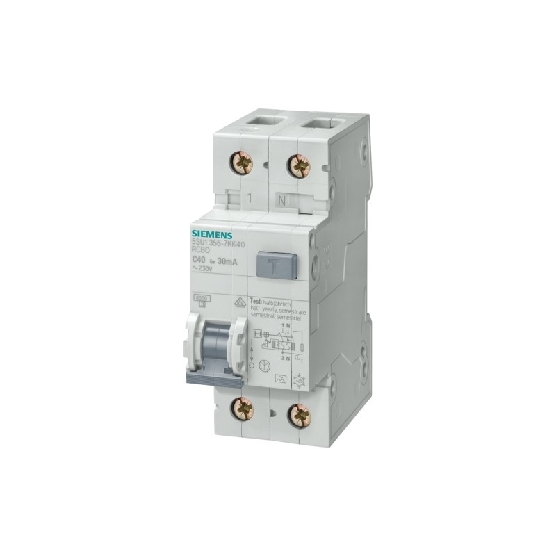 Siemens 5SU1353-1KK16 FI/LS AC 30MA 1 N-P C16 4.5KA Επόμενο ρεύμα διακόπτης MCB συνδυασμός