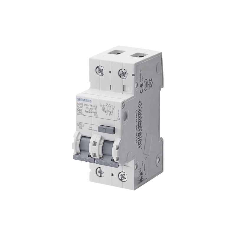 Η Siemens Low-voltage Power Distribution LS/DI Switch 5SU9356-1KK16 RCBO AC 30MA 1 N C16 6KA